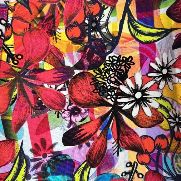 Dona Jo Flirty Tennis Pickleball Golf Running Skirt Skort Floral Bright Tropical - Picture 3 of 7